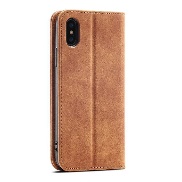 For iPhone X / XS Magnetic Dual-fold Leather Case