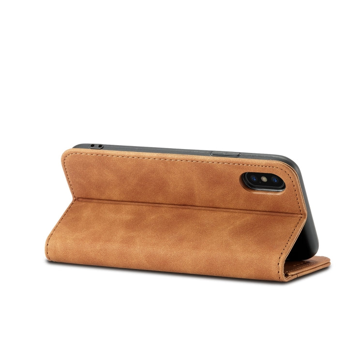 For iPhone X / XS Magnetic Dual-fold Leather Case