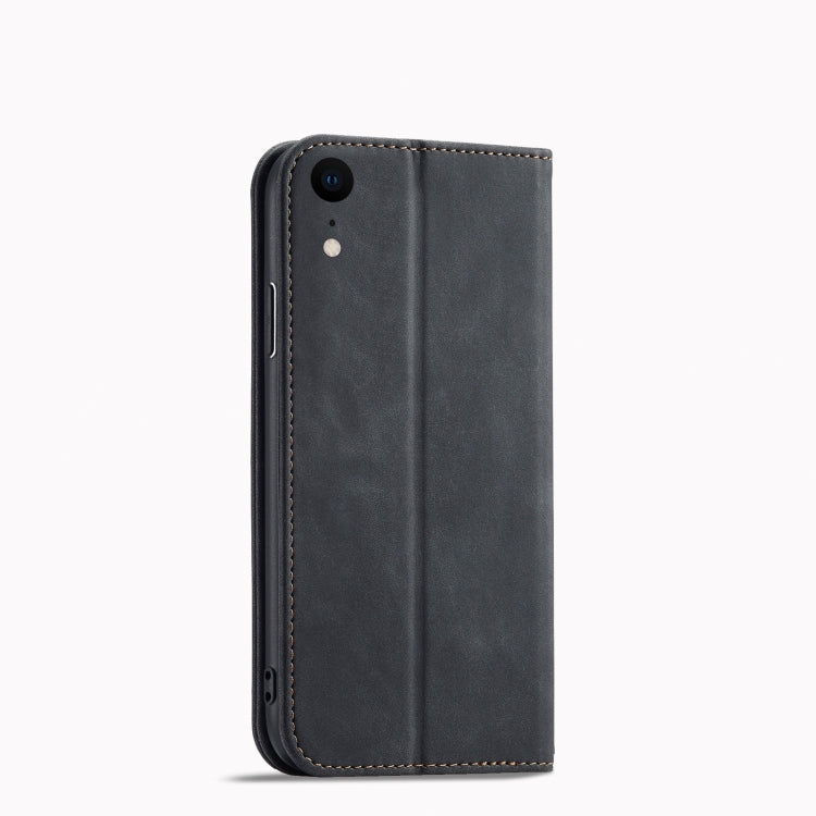 For iPhone XR Magnetic Dual-fold Leather Case