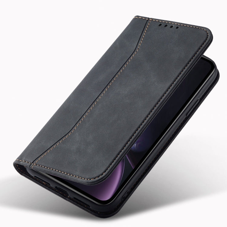For iPhone XR Magnetic Dual-fold Leather Case