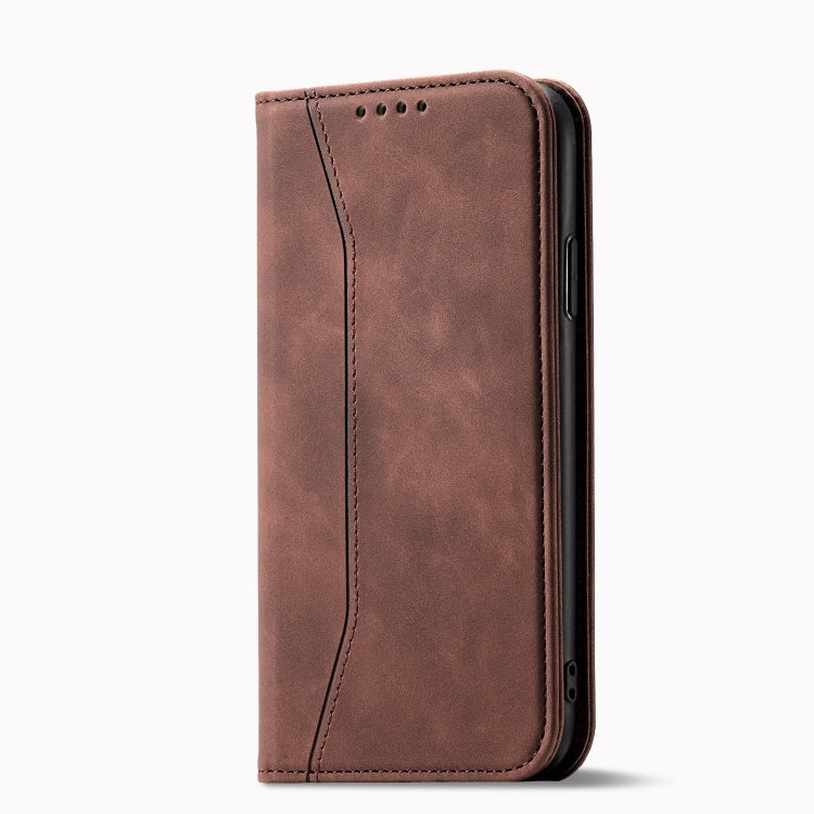 For iPhone XR Magnetic Dual-fold Leather Case