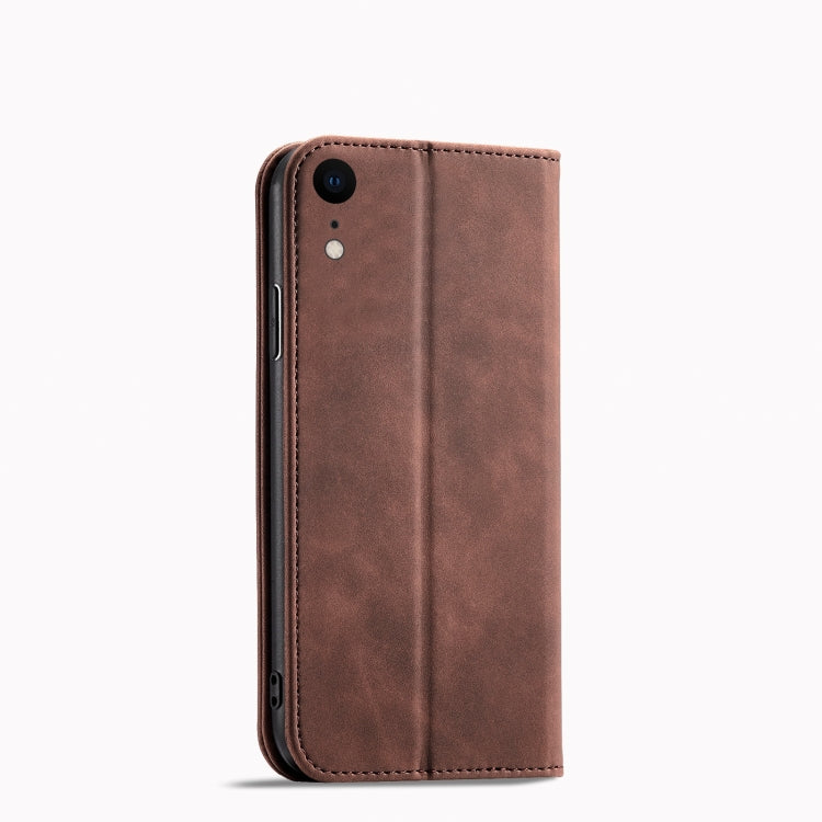 For iPhone XR Magnetic Dual-fold Leather Case