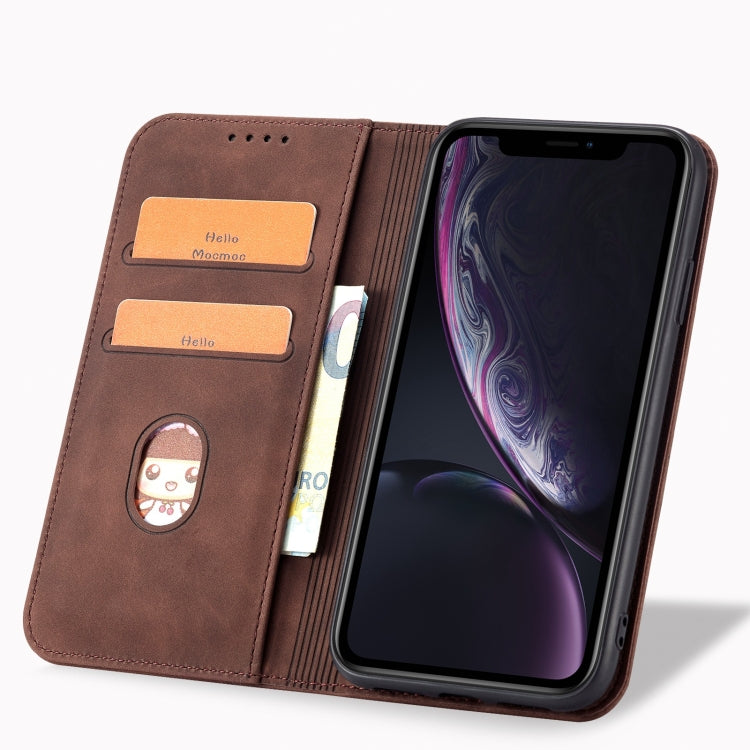 For iPhone XR Magnetic Dual-fold Leather Case