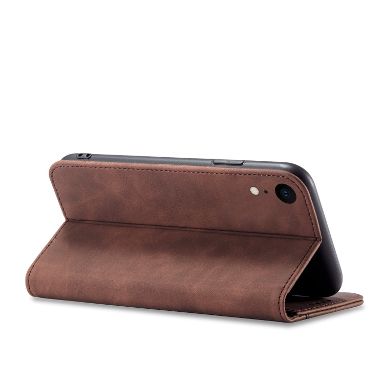 For iPhone XR Magnetic Dual-fold Leather Case