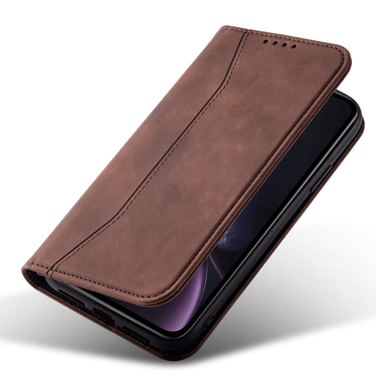 For iPhone XR Magnetic Dual-fold Leather Case