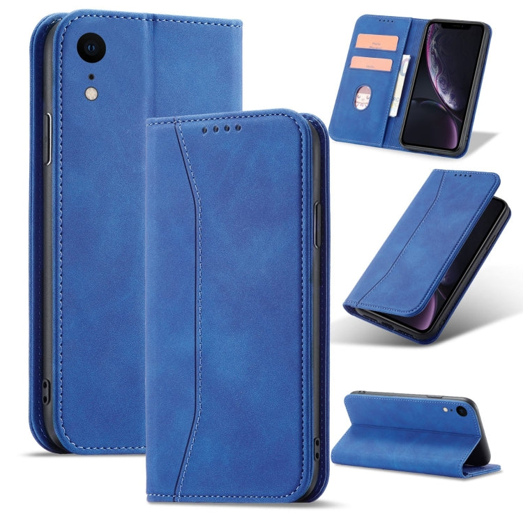 For iPhone XR Magnetic Dual-fold Leather Case