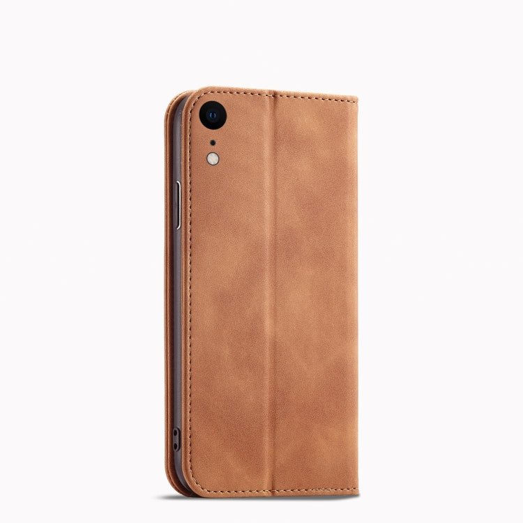 For iPhone XR Magnetic Dual-fold Leather Case