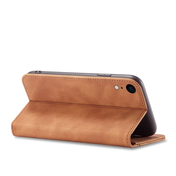 For iPhone XR Magnetic Dual-fold Leather Case