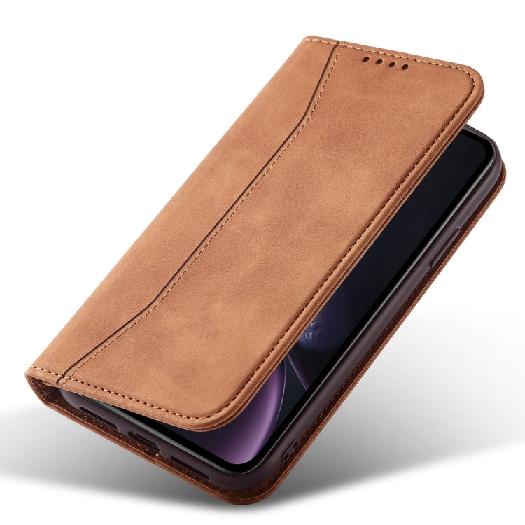 For iPhone XR Magnetic Dual-fold Leather Case
