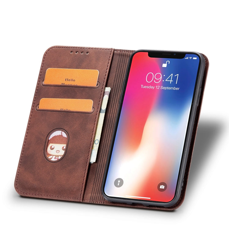 For iPhone XS Magnetic Dual-fold Leather Case Max
