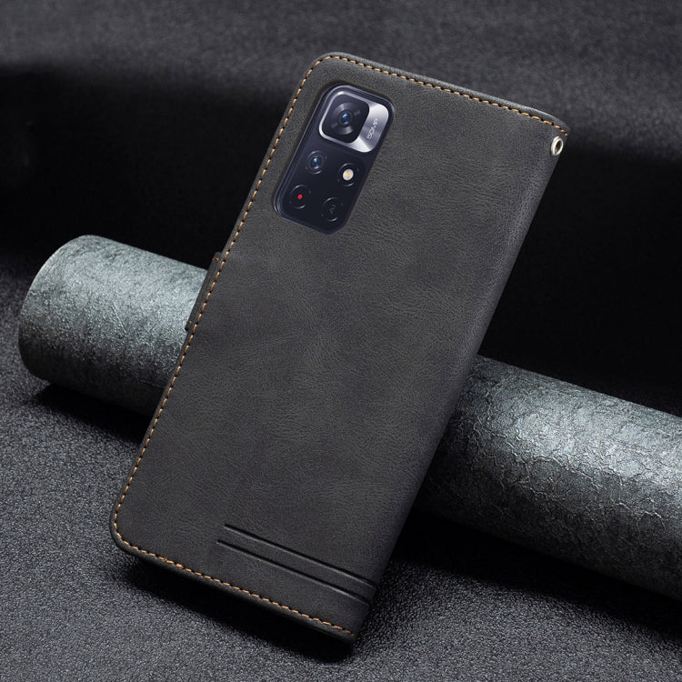 For Xiaomi Redmi Note 11 5G Magnetic Clasp RFID Blocking Anti-Theft Leather Case