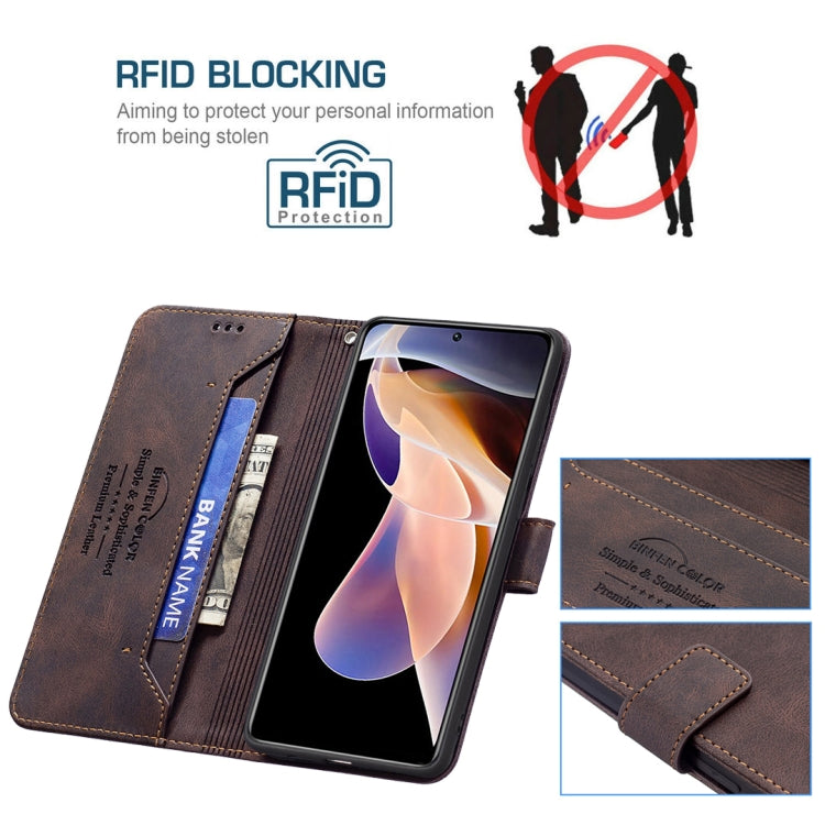 For Xiaomi Redmi Note 11 Pro / 11 Pro+ Magnetic Clasp RFID Blocking Anti-Theft Leather Case