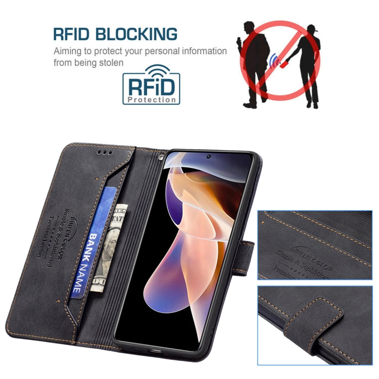 For Xiaomi Redmi Note 11 Pro / 11 Pro+ Magnetic Clasp RFID Blocking Anti-Theft Leather Case