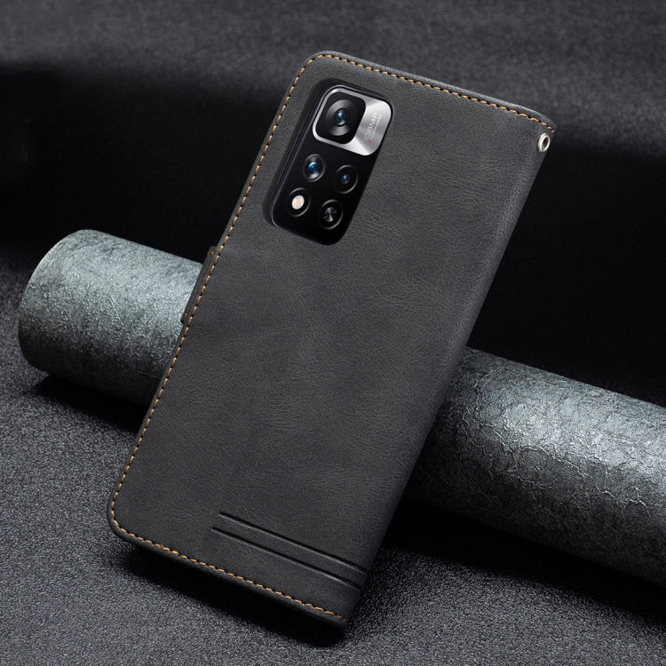 For Xiaomi Redmi Note 11 Pro / 11 Pro+ Magnetic Clasp RFID Blocking Anti-Theft Leather Case