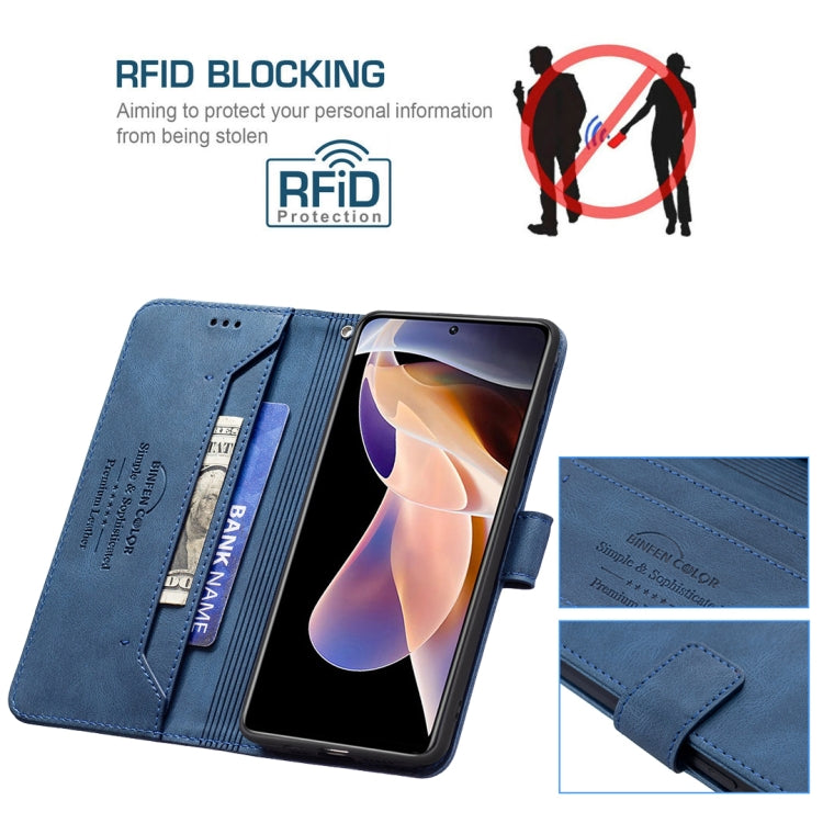 For Xiaomi Redmi Note 11 Pro / 11 Pro+ Magnetic Clasp RFID Blocking Anti-Theft Leather Case