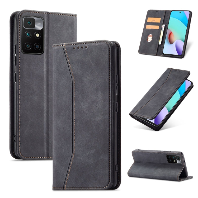 For Xiaomi Redmi 10 Magnetic Dual-fold Leather Phone Case