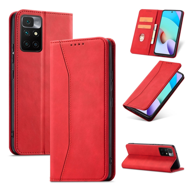 For Xiaomi Redmi 10 Magnetic Dual-fold Leather Phone Case