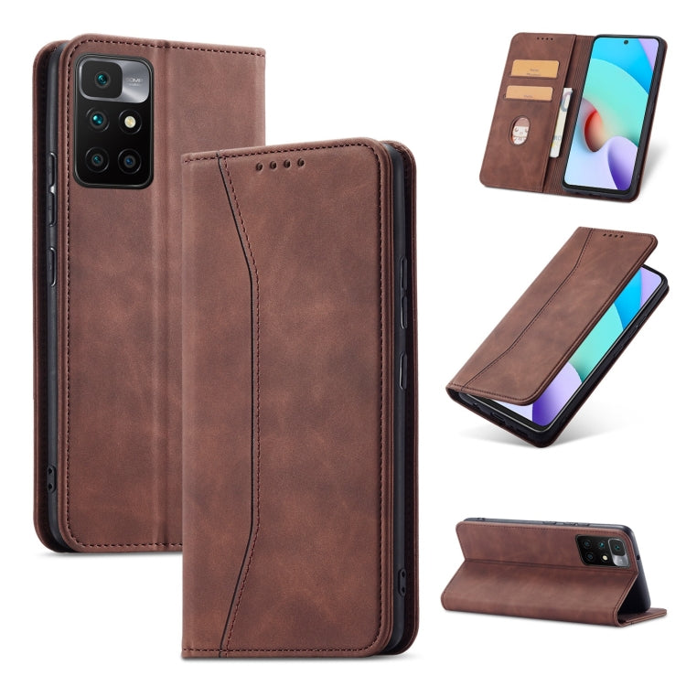 For Xiaomi Redmi 10 Magnetic Dual-fold Leather Phone Case