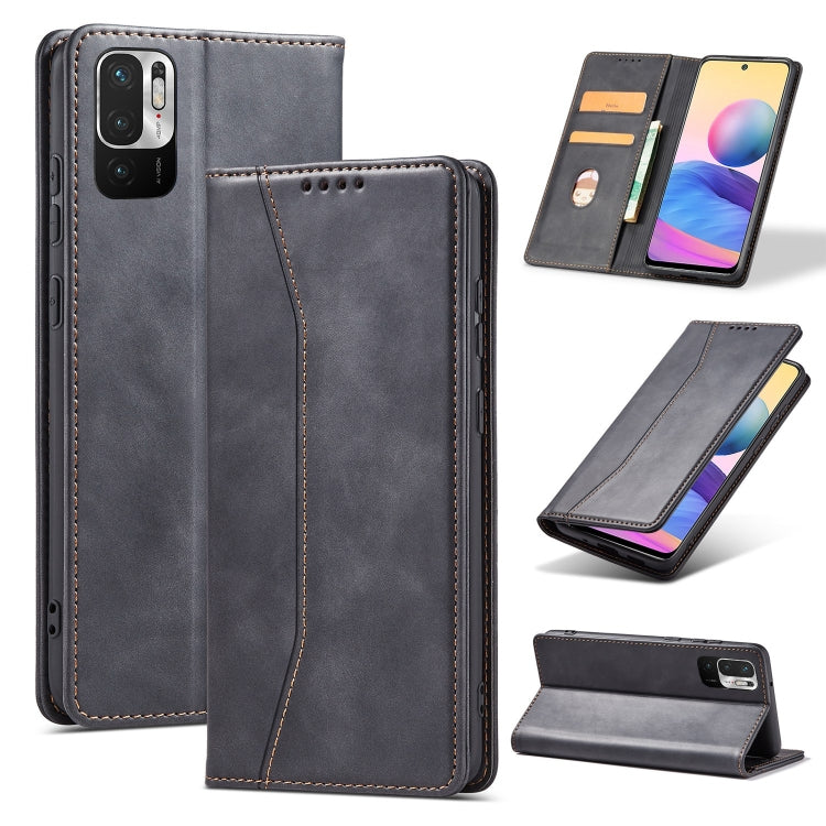 For Xiaomi Redmi Note 10 5G Magnetic Dual-fold Leather Phone Case