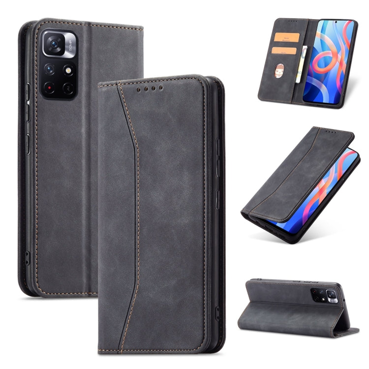For Xiaomi Redmi Note 11 5G Magnetic Dual-fold Leather Phone Case
