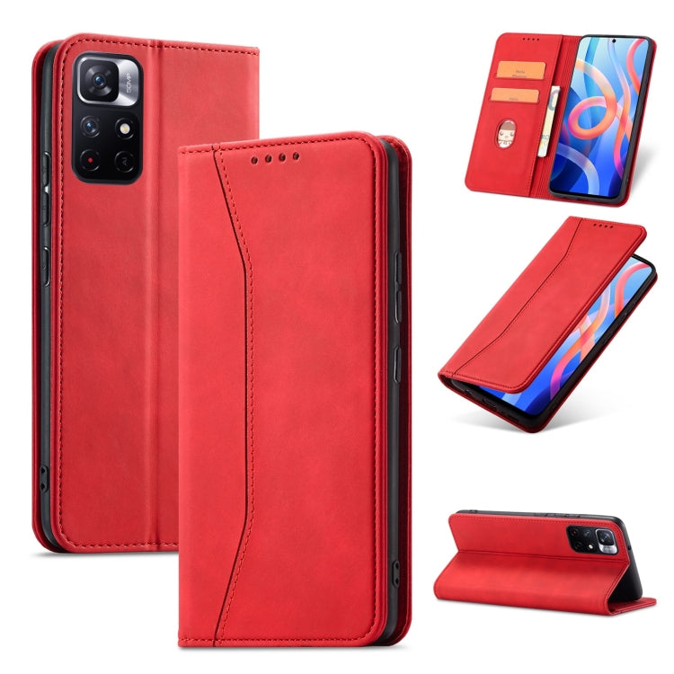 For Xiaomi Redmi Note 11 5G Magnetic Dual-fold Leather Phone Case