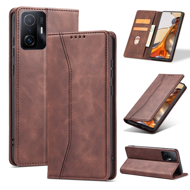 For Xiaomi Mi 11T / Mi 11T Pro Magnetic Dual-fold Leather Phone Case