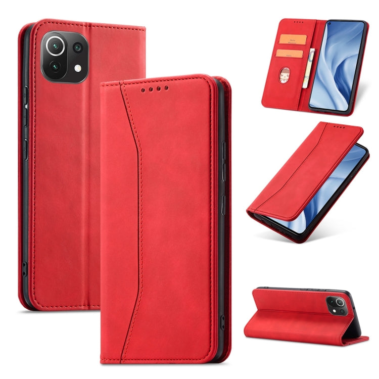 For Xiaomi Mi 11 Lite Magnetic Dual-fold Leather Phone Case