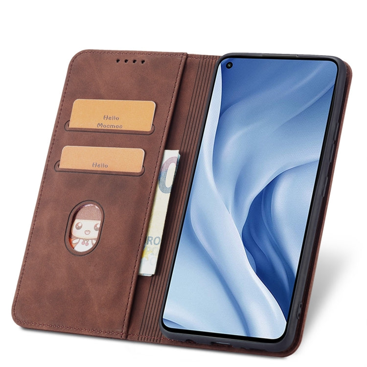 For Xiaomi Mi 11 Lite Magnetic Dual-fold Leather Phone Case