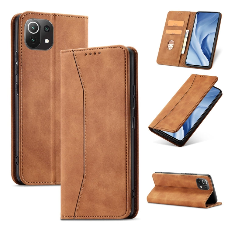 For Xiaomi Mi 11 Lite Magnetic Dual-fold Leather Phone Case