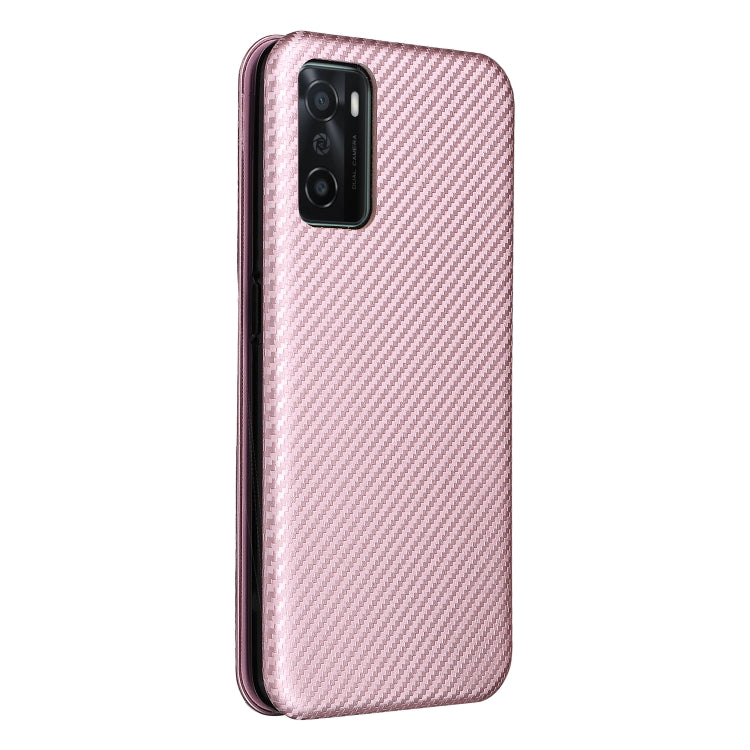 For OPPO A55s 5G Carbon Fiber Texture Horizontal Flip Leather Phone Case