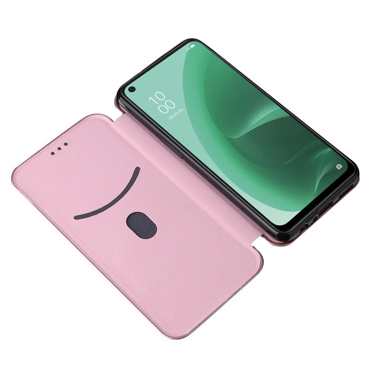 For OPPO A55s 5G Carbon Fiber Texture Horizontal Flip Leather Phone Case