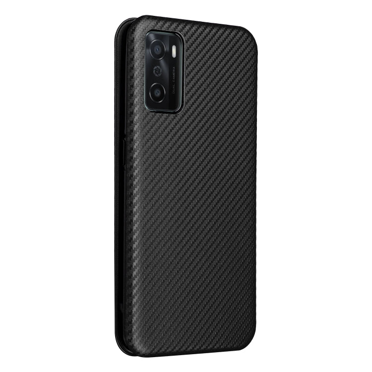 For OPPO A55s 5G Carbon Fiber Texture Horizontal Flip Leather Phone Case