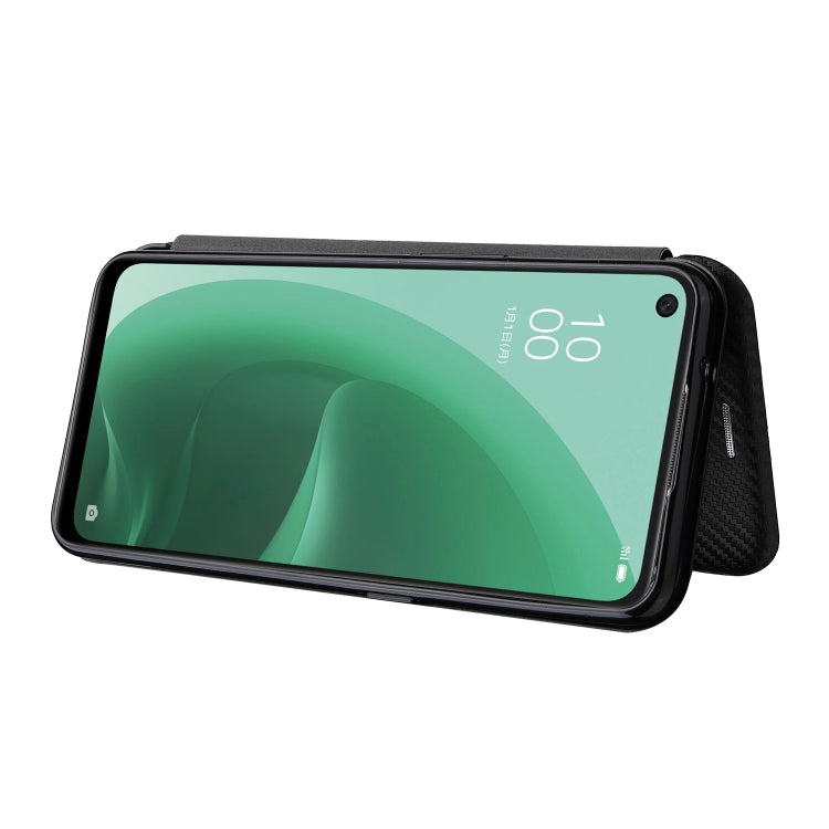 For OPPO A55s 5G Carbon Fiber Texture Horizontal Flip Leather Phone Case