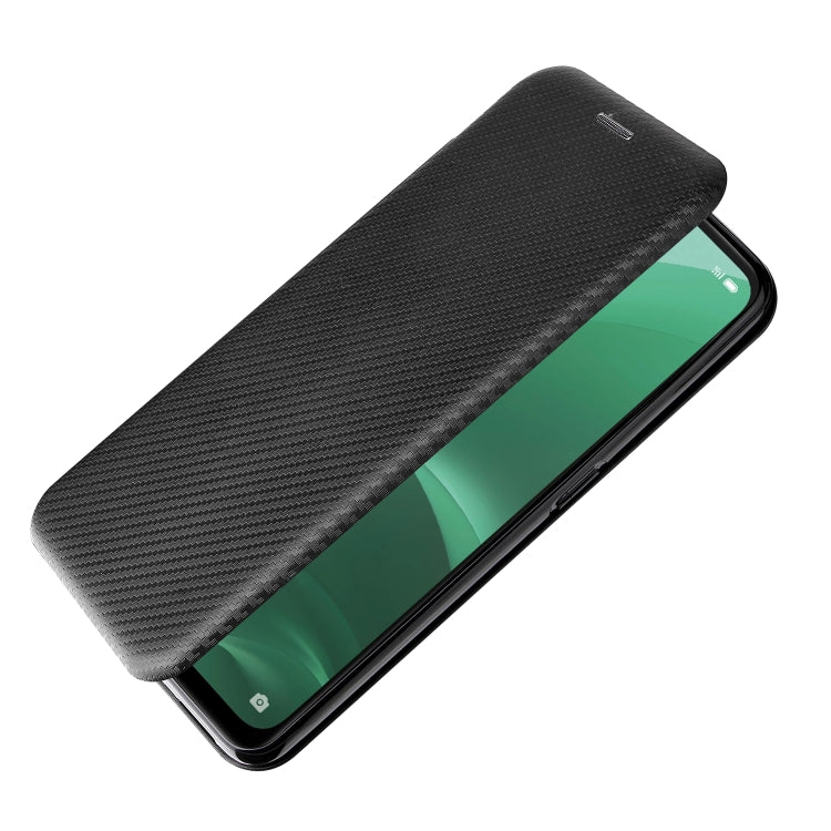 For OPPO A55s 5G Carbon Fiber Texture Horizontal Flip Leather Phone Case