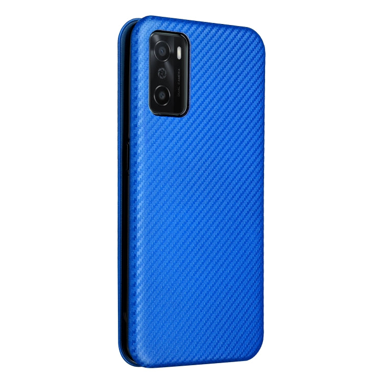 For OPPO A55s 5G Carbon Fiber Texture Horizontal Flip Leather Phone Case