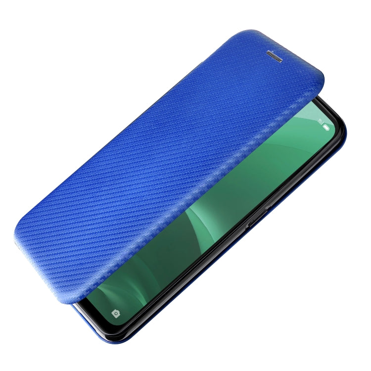 For OPPO A55s 5G Carbon Fiber Texture Horizontal Flip Leather Phone Case