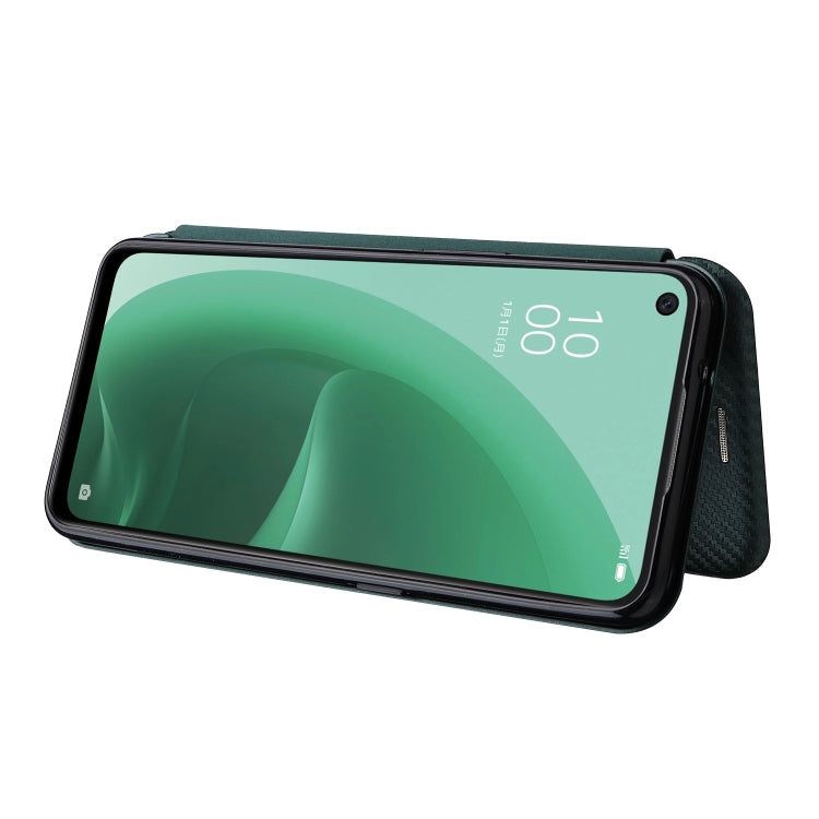For OPPO A55s 5G Carbon Fiber Texture Horizontal Flip Leather Phone Case