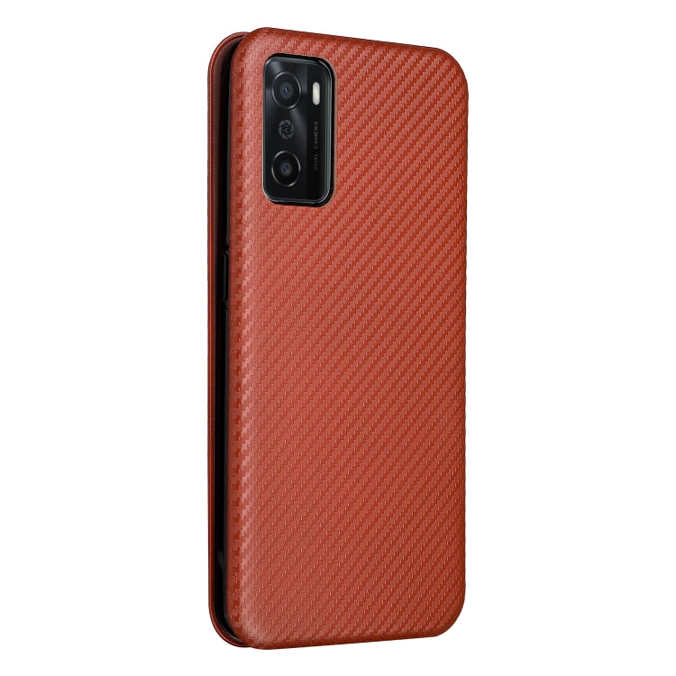 For OPPO A55s 5G Carbon Fiber Texture Horizontal Flip Leather Phone Case
