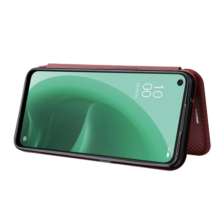 For OPPO A55s 5G Carbon Fiber Texture Horizontal Flip Leather Phone Case