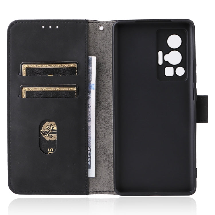 For vivo X70 Pro Solid Color Skin Feel Magnetic Buckle Leather Phone Case