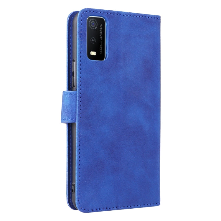 For vivo Y3s 2021 Solid Color Skin Feel Magnetic Buckle Leather Phone Case