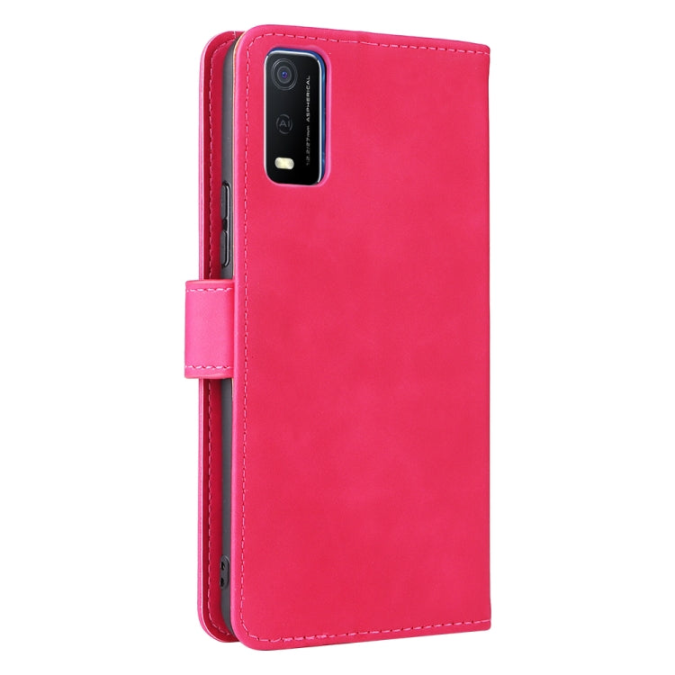 For vivo Y3s 2021 Solid Color Skin Feel Magnetic Buckle Leather Phone Case