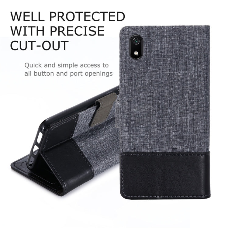 For Xiaomi Redmi 7A MUMXA MX102 Horizontal Flip Canvas Stitching Leather Case with Holder & Card Slots & Wallet