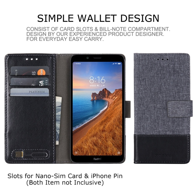 For Xiaomi Redmi 7A MUMXA MX102 Horizontal Flip Canvas Stitching Leather Case with Holder & Card Slots & Wallet