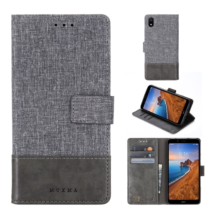 For Xiaomi Redmi 7A MUMXA MX102 Horizontal Flip Canvas Stitching Leather Case with Holder & Card Slots & Wallet