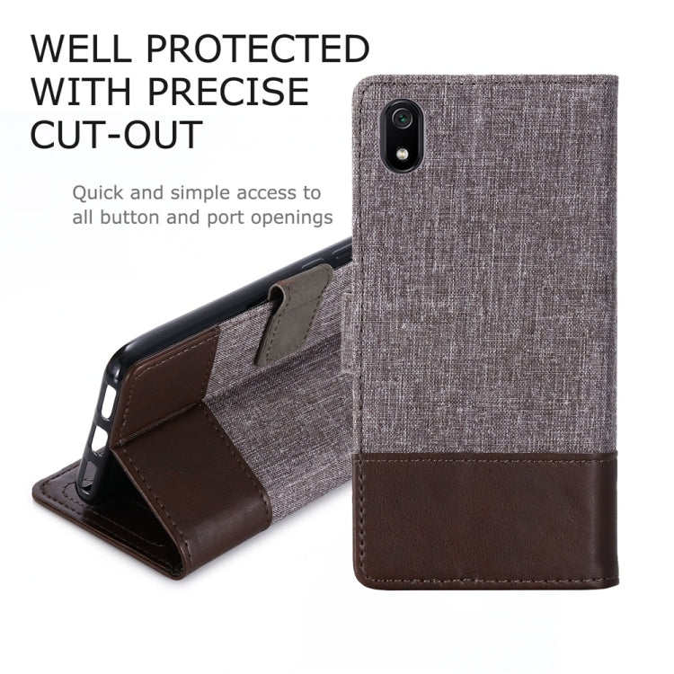 For Xiaomi Redmi 7A MUMXA MX102 Horizontal Flip Canvas Stitching Leather Case with Holder & Card Slots & Wallet