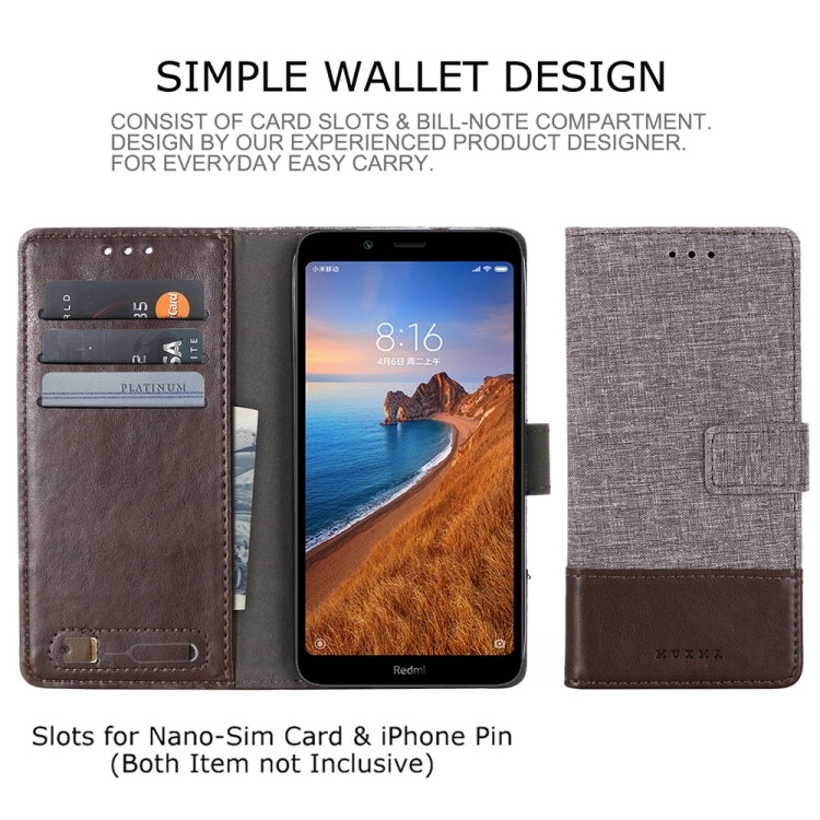 For Xiaomi Redmi 7A MUMXA MX102 Horizontal Flip Canvas Stitching Leather Case with Holder & Card Slots & Wallet