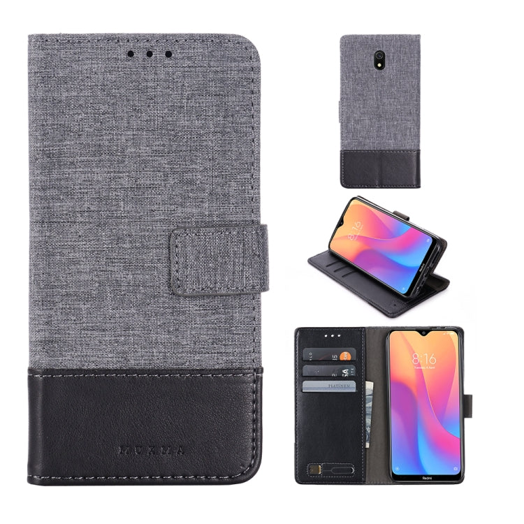For Xiaomi Redmi 8A MUMXA MX102 Horizontal Flip Canvas Stitching Leather Case with Holder & Card Slots & Wallet
