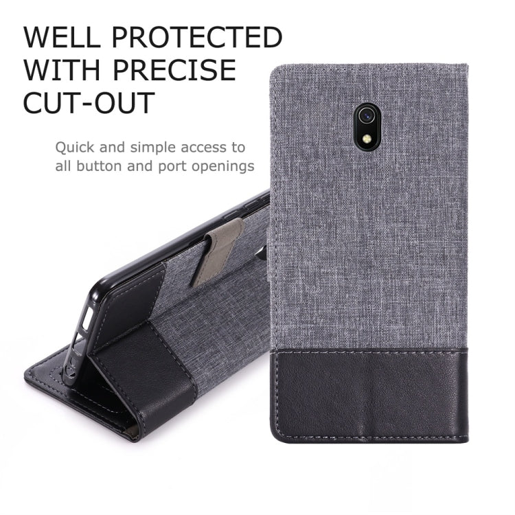 For Xiaomi Redmi 8A MUMXA MX102 Horizontal Flip Canvas Stitching Leather Case with Holder & Card Slots & Wallet
