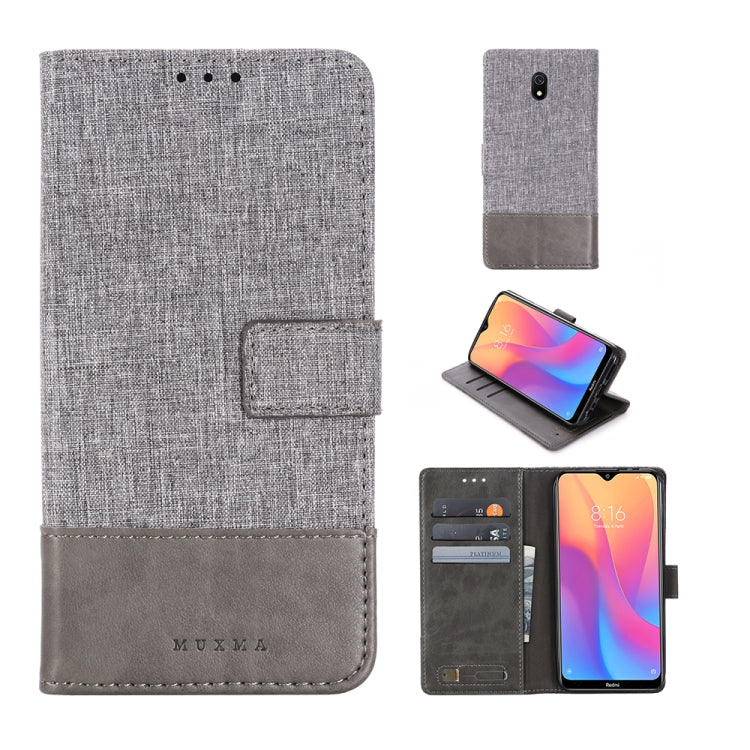 For Xiaomi Redmi 8A MUMXA MX102 Horizontal Flip Canvas Stitching Leather Case with Holder & Card Slots & Wallet